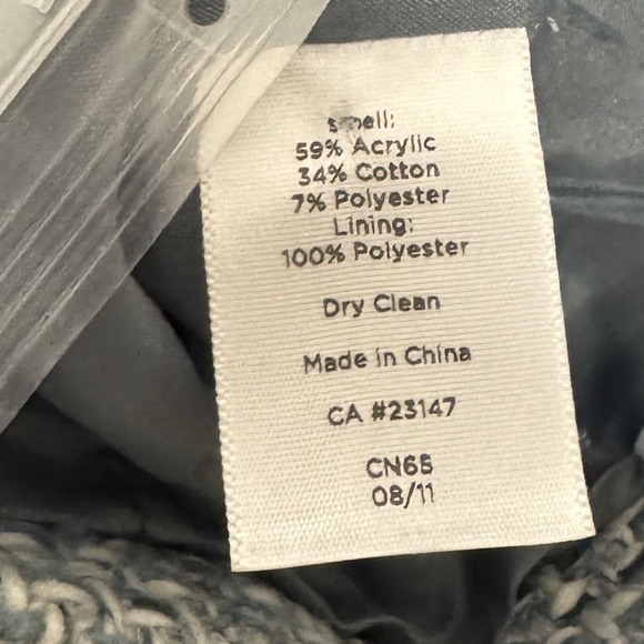 Talbots Womens Petite Tweed Blazer Jacket Gray Blue Textured Button Business - Picture 6 of 7